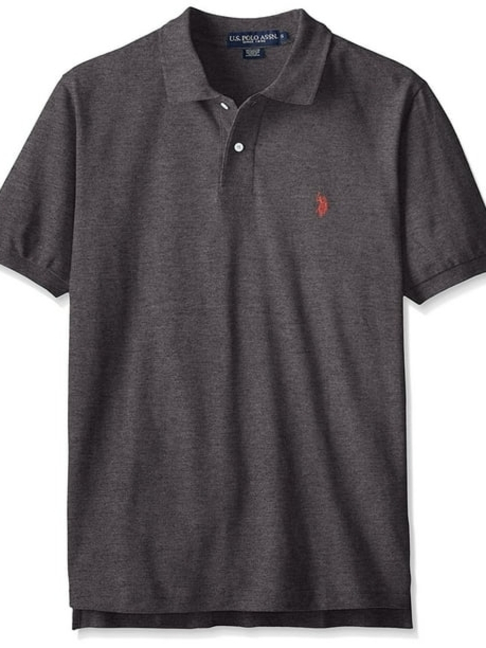 U.S. Polo Assn. Men's Dark Gray Polo with Red Logo
